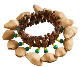 Sonic Energy Kenari Nussschalen Shaker – Als Gummiarmband – Soundeffekt-Instrument für Therapie und Percussion (SKB)