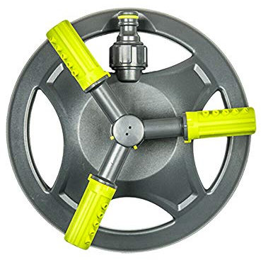 Lawn Sprinkler for Garden Watering - 3-Arm Rotating Sprinkler with Quick-Click Hose Connector, Covers up to 109 sqm - Adjustable Spray Range, Grass Irrigation Tool, Hozelock and Gardena Compatible GL