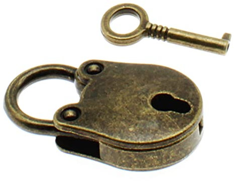 OZXNO 1 x Vintage-Vorhängeschloss mit Bärenmotiv, antiker Stil, kleines Schlüsselschloss (Bronze)