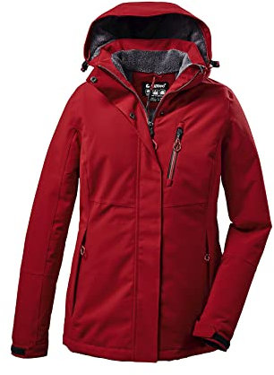 Killtec Damen Outdoorjacke Funktionsjacke mit abzippbarer Kapuze KOW 140 WMN Jckt wasserdicht, Winddicht, atmungsaktiv 00400-rot 54