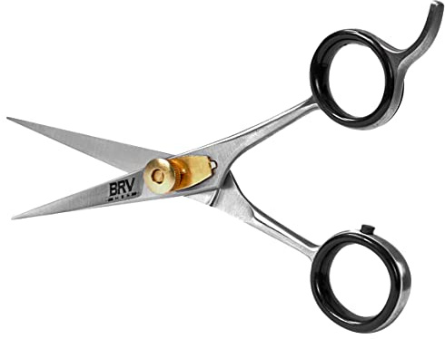 BRV MEN Beard & Mustache Scissors - 5 - High Carbon Stainless Steel - Razor Sharp Facial Hair Trimming Shears - RIGHT HANDED, Silver