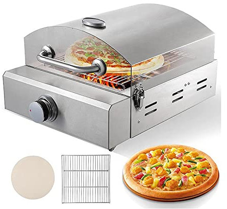 MNSSRN Outdoor Gas Grill Pizza Maker, Light Camping Picnic Grill, BBQ Pizza Oven with Thermometer for Outdoor Garden Grill And Gas Grill