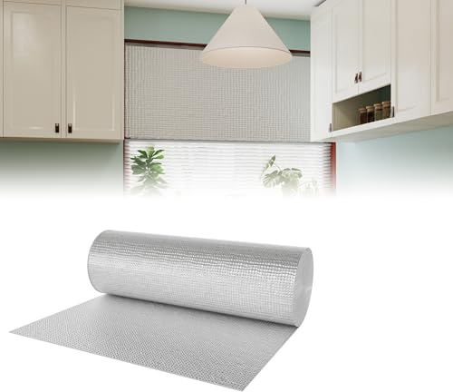 XMTECH Isolierfolie Dämmfolie, Doppelschicht Aluminium Isolierungsfolie 1x10m 200 g/m², Alu-Luftpolsterfolie Dachisolierung Heizkörper Reflexionsfolie Dach Boden Wand Wärmehaltung, Silber, 1x10m-10㎡