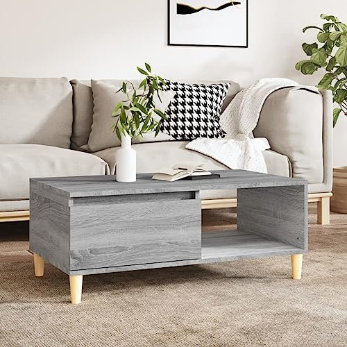 BUKSCYJS Wohnzimmertisch Klein,Truhentisch Couchtischcouchtisch Grau Sonoma 90x50x36,5 cm Holzwerkstoffgeeignet FüR Wohnzimmer, Neben Dem Sofa, Arbeitszimmer, Konferenzraum