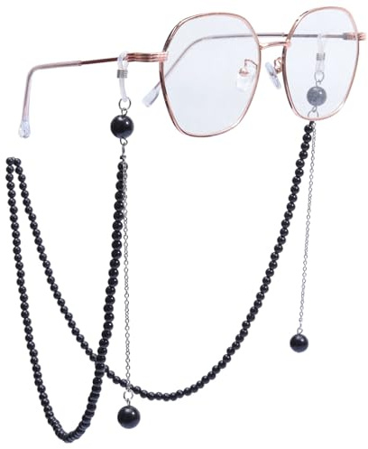 Nupuyai Kristall Brillenkette Damen Modern Stein Brillenband Damen Perlen Sonnenbrillenkette Gesichtsmaske Kette Edelstein Brillenkordel Brillenhalter für Lesebrillen, Myopiebrille