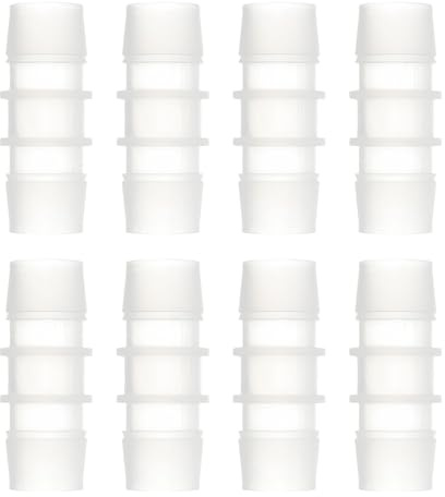 sourcing map 8 Piezas de Conectores de Manguera de Plástico Adaptadores de Conexión de Manguera de 3/4 x 3/4 con Barra de Manguera para Manguera de Combustible Gas Líquido y Aire