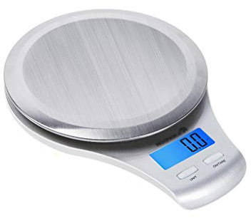 zxjwcm Bilancia Elettronica Domestica Bilancia da Cucina Digitale indossabile in Acciaio Inossidabile Display LCD HD 5 kg Bianco/Rosso