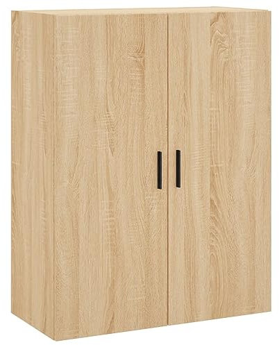 Annlera Armadio pensile da parete in legno di legno per cucina, armadietto da bagno, design elegante, versatile, organizzatore in rovere Sonoma, 69,5 x 34 x 90 cm