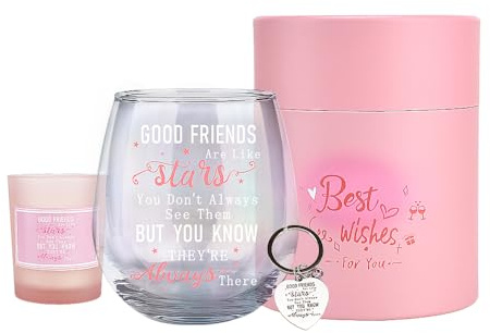 Regalos de amistad para mujeres, juego de copas de vino personalizables, copa de vino sin tallo, regalo único para amigas, regalos para su mejor amiga, cumpleaños, colega, hermana de larga distancia