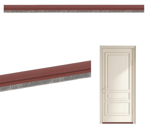 Türbesen Türdichtung Zugluftstopper für Türen 100cm Türbürste Selbstklebend Türbodendichtung Bürste für Innen und Fronttüren (Braun)