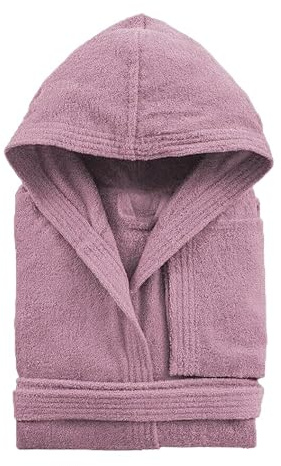 Giosal Accappatoio Unisex con Cappuccio e Tasche in Morbida Spugna Ultra Assorbente 270GSM Tinta Unita Disponibile in Vari Colori e Misure (IT, Testo, M, Regular, Regular, Rosa)