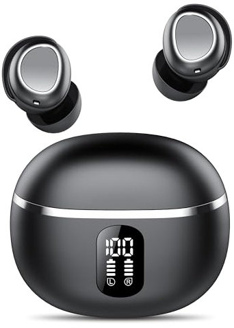 taobosec Auriculares Bluetooth Inalámbricos Bluetooth 5.3 con 4 Mic ENC, Mini Auriculares In-Ear para Dormir, 50H de Autonomía, Sonido Suave y Cómodo, IPX7 Impermeables Ultraligeros Cascos