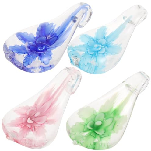 Alipis 4stücke Teiliges Glas Essstäbchen Halter Mit Bunter Blumenmuster-Dekoration Niedlicher Chopstick Rest Für Tisch Vielseitig Als Stifthalter Und Küchenaccessoire Leicht Zu Reinigen u