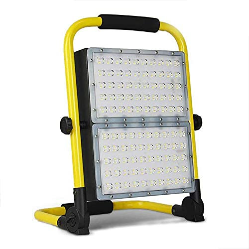 ZYGPH Luz de Trabajo LED de 100 W, portátil, Recargable, para Exteriores, 3 Modos de Brillo, Carga USB, IP66 a Prueba de Agua, batería Recargable de 36 000 mAh, Ideal para Camping y Viajes.