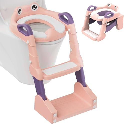 Toilettensitz Kinder mit Treppe,2 IN 1 Toilettensitz Kinder,Toilettentrainer für Kinder,Upgraded Kindertoilette für Jungen und Mädchen,Kinder Toilettensitz,WC Sitz Kinder,Klositz für Kinder