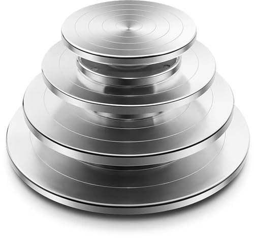 Tortenplatte Drehbar,Töpferscheibe 11-30CM Töpferscheibe Drehteller Aluminium Töpferkuchenständer, Schuldrehplatte for Keramikhandwerk Tonwerkzeuge Kuchendrehteller(15CM)