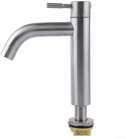 Mitigeur monocommande en acier inoxydable pour lavabo d'eau froide moderne pour salle de bain WC