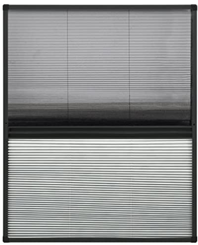 Moustiquaire Enroulable pour Fenêtre de Toit, Moustiquaire plissée pour fenêtre Aluminium 60x80cm avec auvent