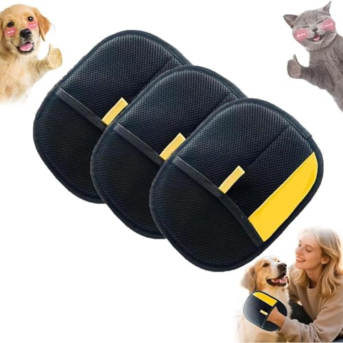 HiCWX 3set Pet Hair Remover, Electrostatic Pet Hair Removal Gloves, Reusable Cat & Dog Hair Remover for Couch, Furniture, Carpet, Curtain, Upgraded Animal Fur Removal Tool, Cat Grooming Gloves