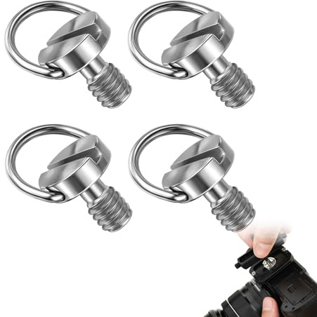 EUYKQNOI 4 pcs 1/4 de Pulgada Tornillo de Acero Inoxidable trípode Tornillos 1/4 de Pulgada de liberación rápida Tornillo de Montaje de la cámara Placa de la cámara Ojal para el Tornillo de la cámara
