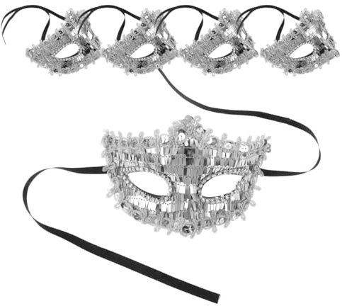FOMIYES 5pièces Lot De Masques Halloween Masques De Masquerade Demi-visage Accessoires De Costume Pour Fête De Mariage Et Cosplay