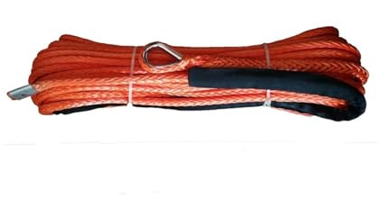para Coche, camión, Remolque, SUV Cable de extensión de Cuerda de cabrestante de 25 mx12 mm, Cuerda sintética for cabrestante(Orange)