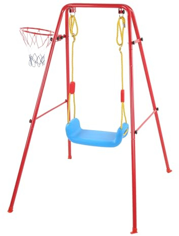 RIZGHWOY Altalena per Bambini 2 in 1, Struttura Stabile, Robusta, capacità di Carico di 60 Kg, Altalena in Lega di Plastica, per