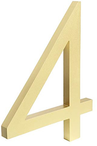 Hausnummernschild Retro Big Floating House Nummernzeichen Goldene 15cm Moderne Gebäude Beschilderung Outdoor Numeros Casa Türnummern Adressplatte(4,15cm)
