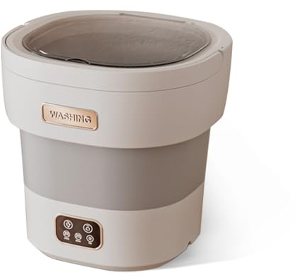 Mini Lavadora Compacta Con Secadora, Plegable De 12 l. Diseño Portátil Para Viajes, Apartamentos, Calcetines y Ropa Interior. Silenciosa y Ahorra Energía. Perfecta Para Hogares Pequeños.