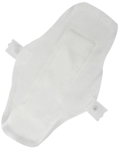 KIXZSAZ Waschbare Stoffbinde für Mütter, wasserdicht, superabsorbierend, extra lang, unparfümiert, Baumwoll Slipeinlage für Komfort, extra lang, unparfümiert, Weiß, 24cm