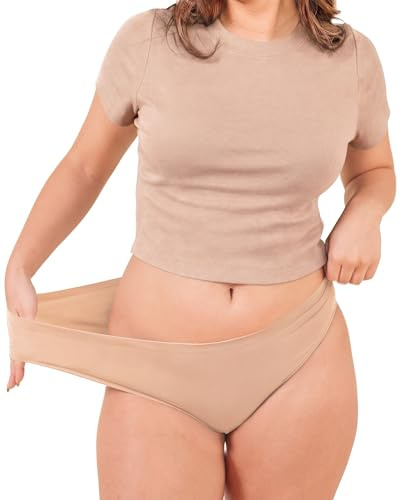 Pixie Organic Cotton Gusset Period Underwear – Best Leakproof Panties with BloatFit™ Technology – Ultra Soft Nude - XS