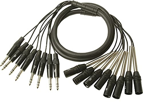 Music Store Studio Multicore Pro 8, 3 m Klinke symmetrisch zu XLR male, Analoge Multicore Kabel