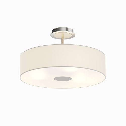 Ceiling Light 'Josia' dimmable (Modern) in White Made of Textile for e.g. Hallway (3 Light Sources, E27) from Lindby | Ceiling lamp, lamp
