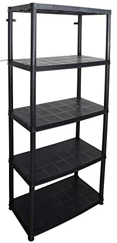 Cogex 062473 Regal mit 5 Fächern, Kunststoff, Schwarz
