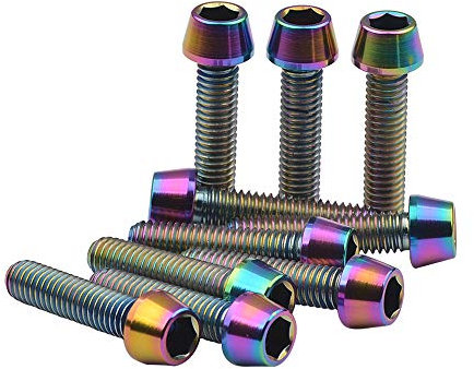 Yaruijia Titan-Bolzen, M6 x 25 mm, Gr5, Innensechskant, konisch, 10 Stück