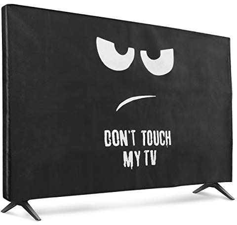 kwmobile 55 TV Abdeckung Indoor - Fernseher Hülle Bildschirmschutz Abdeckung - TV Bildschirm Staubschutzhülle - Fernsehabdeckung - Weiß Schwarz