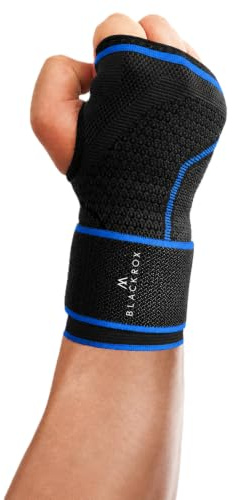 BLACKROX Handgelenkbandage [Links & Rechts] Vergleichssieger 2026 | Damen & Herren | Starke Handgelenkstütze | Unterstützt bei einer Sehnenscheidenentzündung | Handgelenkschoner | Blau