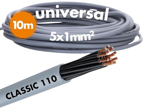 Lapp 10 Meter 1119855 Ölflex Classic 110 PVC Steuerleitung 5x1 mm² ohne grün-gelben Schutzleiter I Steuerkabel 5 adrig I Kabel 5 adrig