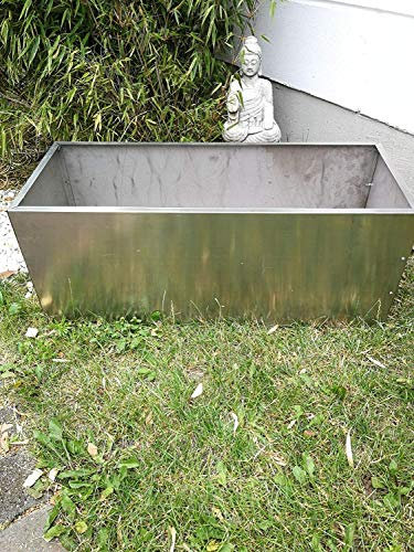 Zen Man Edelstahl Garten Pflanzschale Blumentopf Rostfreier Stahl No Rost Stainless Steel Garten Schale (031988S : 40 * 40 * 100cm)