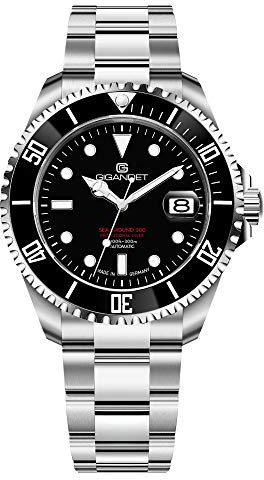 Gigandet Herren-Automatikuhr Sea Ground 300 - Made in Germany - Saphirglas - Swiss Super Luminova - Edelstahl - 300m/30bar wasserdicht - G300-013M