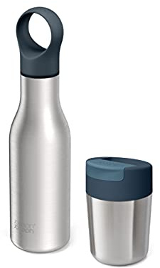 Joseph Remplissez Réutilisez Recommencez Ensemble 2 Pièces Mug et Bouteille de Voyage, Acier Inoxydable, 500 ml plus 340 ml