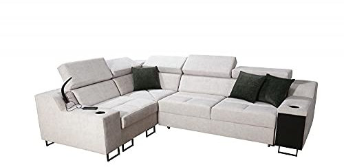 All4All Ecksofa Fosti 2 - Schalffunktion - Bettkasten - Polstersofa - Komfort - L-Form - Couch - Eckcouch - Schlafsofa - 287x211x100cm - 26 - Sawana 14 rechts