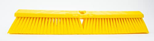 SPARTA 41890EC04 Omni Sweep Plastic Push Broom Head, Heavy Duty, Industrial Broom With Color Code System For Outdoor, Indoor, Garage, Concrete, Patio, Kitchen, Bathroom, 18 Inches, Yellow