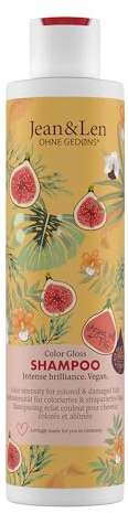 Jean & Len Champú Color Protección Aceite de Argán e Higo, para cabellos teñidos y estresados, aporta intensidad de color y brillo, sin parabenos ni siliconas, vegano, 300 ml