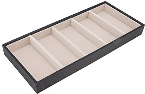 Brillenetui, 5 Gitter, Sonnenbrillen Organizer für Damen, Herren, ohne Abdeckung, Brillen Aufbewahrungsbox, Brillen Vitrine für Tisch, Schreibtisch, Schublade, Zubehör für die(Schwarz)