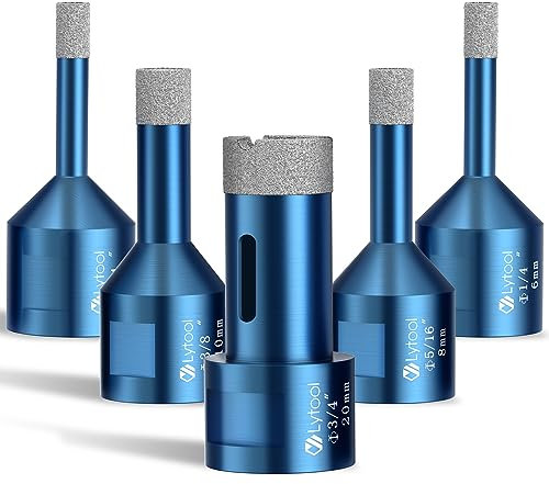 M14 Fliesenbohrer, Lytool 5 tlg Diamantbohrer Glasbohrer Set für M14 Winkelschleifer ø 6 | 6 | 8 | 10 | 20 mm zum Bohren von Fliesen, Glas, Marmor, Granit, Feinsteinzeug