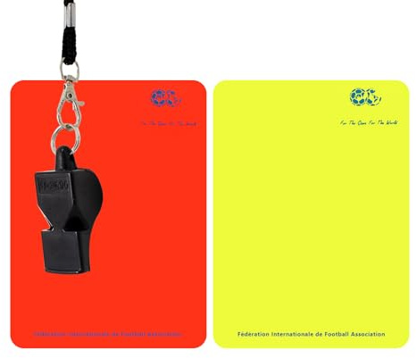 KYSUN Set di Carte da Arbitro di Calcio, Set per Arbitri da Calcio, con Calcio Rossi e Gialli Cartellini Arbitro Fischietto in Metallo, Cartellini Arbitro Calcio Kit, per Gioco Calcio Scuola Sport