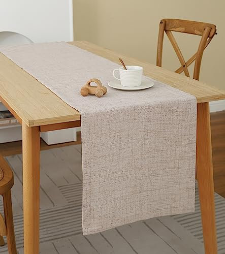 Tischläufer Leinenoptik Tischwäsche, Abwaschbar & Fleckenabweisend Table Runner, Läufer Tisch Deko Tischband Tafeltuch Tischtuch, Tischläufer Für Esszimmer Party Urlaub Dekoration