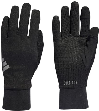 adidas Unisex Cold.RDY Reflective Detail Running Gloves, Black, XL