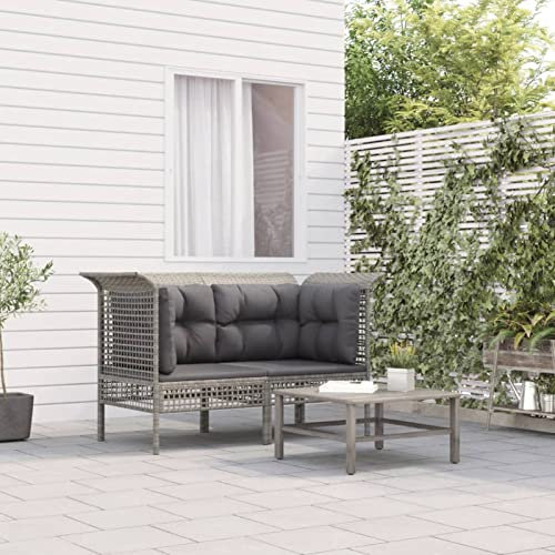 Festnight Balkon Sofa 2 Sitzer Balkon Lounge Rattan Gartensofa Balkonmöbel Keiner Ecksofa Garten Lounge Gartenmöbel Set Klein Gartenlounge Loungemöbel Terrasse Terrassenmöbel